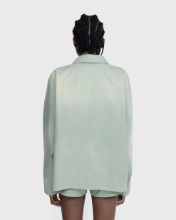 Stockholm Surfboard Club Veste Coach En Toile Sauge | Vetements D'Exterieur