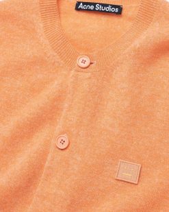 Acne Studios Cardigan A Col Rond Mandarin Orange Melange | Tricots