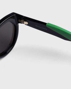 Bottega Veneta Lunettes De Soleil Mitre Carrees Arrondies En Acetate Injecte Noir/Vert | Des Lunettes De Soleil