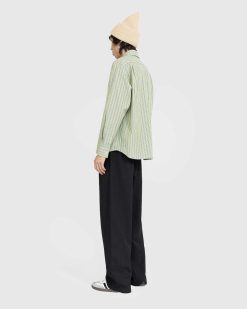 Acne Studios Chemise Boutonnee A Rayures Vert Vif/Vert Fonce | Chemises