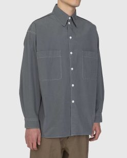 Lemaire Chemise Popeline De Coton Gris | Chemises