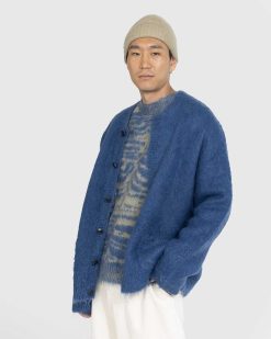 Acne Studios Cardigan Laine Brossee Bleu | Tricots