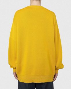 Acne Studios Pull Col Rond Laine Merinos Jaune | Tricots