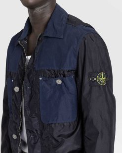 Stone Island Veste Legere Polyester Tela Bleu Marine | Vetements D'Exterieur