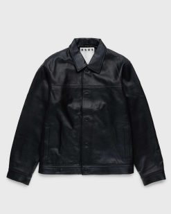 Highsnobiety HS05 Veste En Cuir Noir | Vetements D'Exterieur