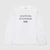 Acne Studios T-Shirt A Manches Longues Avec Logo Blanc Optique | T-Shirts