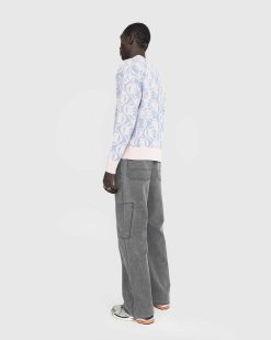 Acne Studios Pull Col Rond En Jacquard Faded Pink Melange/Bleu Clair | Tricots