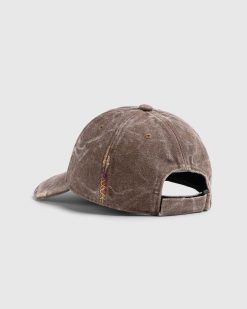 Acne Studios Casquette Patch Visage En Cuir Marron Toffee | Chapeaux