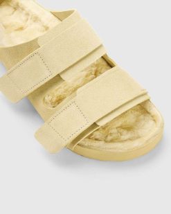 Birkenstock Shearling Uji Paille/Jaune Pale | Des Sandales