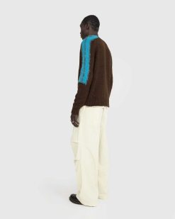 Jil Sander Pull Raye En Laine D'Alpaga Marron/Bleu | Tricots