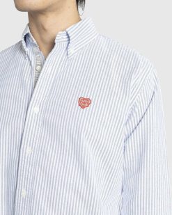 Human Made Chemise A Manches Longues Stripe Bd Bleu | Chemises