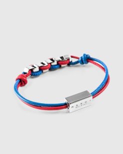 Marni Bracelet En Cuir A Chaine Logo Rouge/Ocean | Bijoux