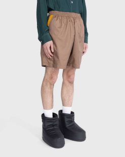 Highsnobiety Short En Nylon A Panneaux Mixtes Marron/Vert Fonce | Shorts