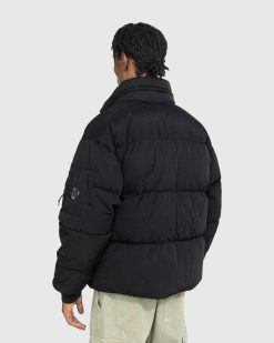 C.P. Company Veste En Nylon Matelasse Noir | Vetements D'Exterieur