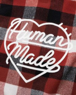 Human Made Chemise A Carreaux En Laine Beaver Block Rouge | Chemises