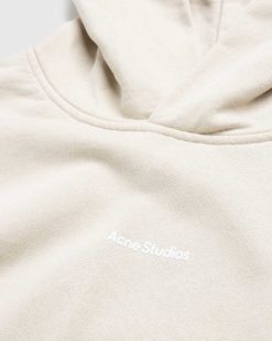 Acne Studios Sweat A Capuche Logo Coton Bio Champagne Beige | Sueurs