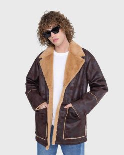 Séfr Veste Sheridan Faux Shearling Marron | Vetements D'Exterieur