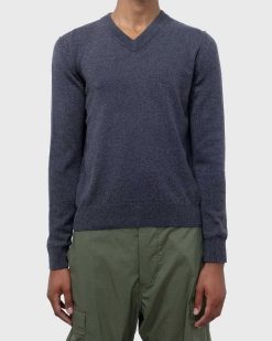 Maison Margiela Pull Col V Cachemire Gris | Tricots