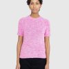 Acne Studios Pull Col Rond Manches Courtes Rose | Tricots