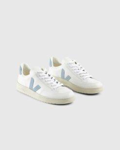 VEJA V-12 Cuir Blanc/Acier | Baskets