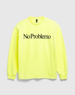 Aries No Problemo Ls Tee Jaune Fluo | T-Shirts