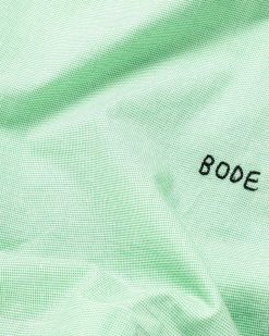 Bode Chemise A Manches Courtes See You At The Barn Blanc/Vert | Chemises