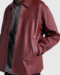 Highsnobiety HS05 Veste En Cuir Napa Bordeaux | Vetements D'Exterieur