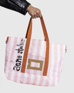 Acne Studios Tote Bag Rose Clair/Blanc Casse | Sacs