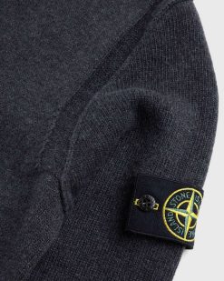 Stone Island Pull Col V Melange Charbon | Tricots