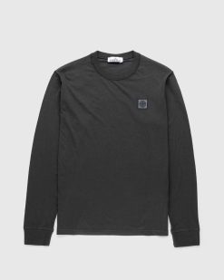 Stone Island Fissato T-Shirt A Manches Longues Charbon | T-Shirts