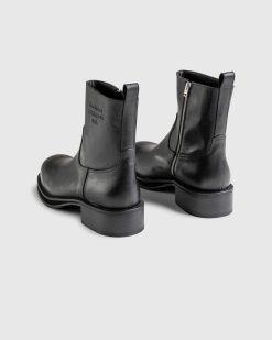 Acne Studios Bottines En Cuir Pulverise Noir | Bottes