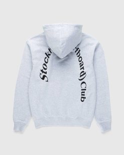 Stockholm Surfboard Club Sweat A Capuche Bjorn Logo Gris Melange | Sueurs