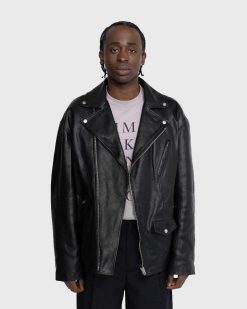 Acne Studios Veste En Cuir Vieilli Noir | Vetements D'Exterieur