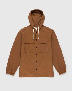 Jil Sander Surchemise A Capuche En Coton Tabac | Chemises