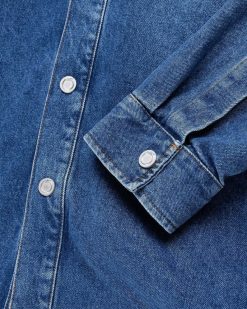 Trussardi Chemise En Jean Gaufre Bleu | Chemises