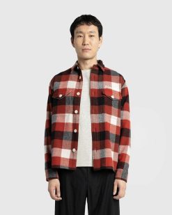 Human Made Chemise A Carreaux En Laine Beaver Block Rouge | Chemises