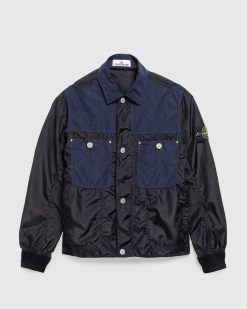 Stone Island Veste Legere Polyester Tela Bleu Marine | Vetements D'Exterieur