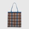 Marni Sac Cabas Jacquard Check Bleu Clair/Rouille | Sacs