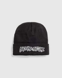 Fucking Awesome Bonnet A Revers Stamp Noir | Accessoires D'Hiver