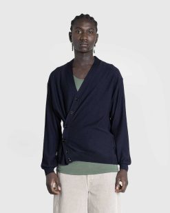 Lemaire Cardigan Torsade Decontracte Bleu Marine Fonce | Tricots