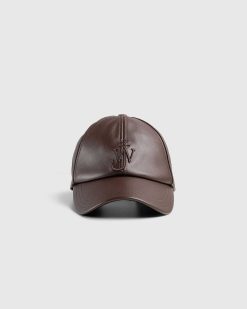 J.W. Anderson Casquette De Baseball En Cuir Marron | Chapeaux