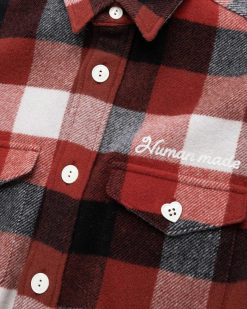 Human Made Chemise A Carreaux En Laine Beaver Block Rouge | Chemises