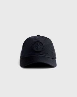 Stone Island Casquette A Six Panneaux Noire | Chapeaux