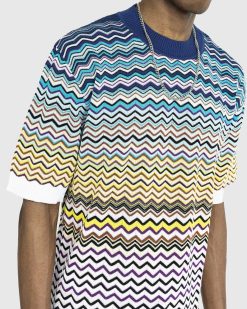 Missoni T-Shirt Chevron Bleu/Noir/Blanc | T-Shirts