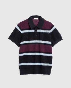 Dries van Noten Polo En Tricot Mindo Noir/Rayures | T-Shirts