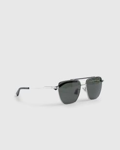 Bottega Veneta Lunettes De Soleil A Monture Carree Pilot Argent | Des Lunettes De Soleil