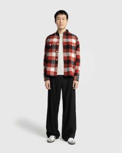 Human Made Chemise A Carreaux En Laine Beaver Block Rouge | Chemises