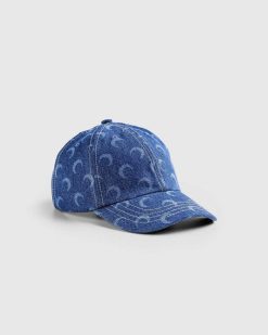 Marine Serre Casquette De Baseball En Denim Deadstock Regenere Lavage Laser Bleu | Chapeaux