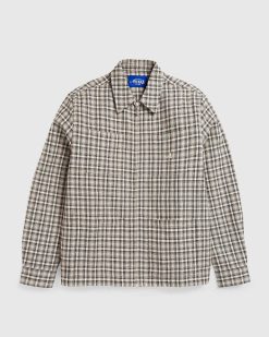 Awake NY Veste-Chemise Legere A Carreaux Marron | Chemises