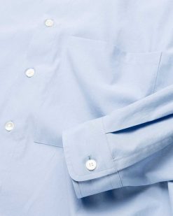 Auralee Grande Chemise En Serge Finx Delave Bleu Sax | Chemises